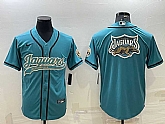 Men's Jacksonville Jaguars Teal Team Big Logo With Patch Cool Base Stitched Baseball Jersey,baseball caps,new era cap wholesale,wholesale hats